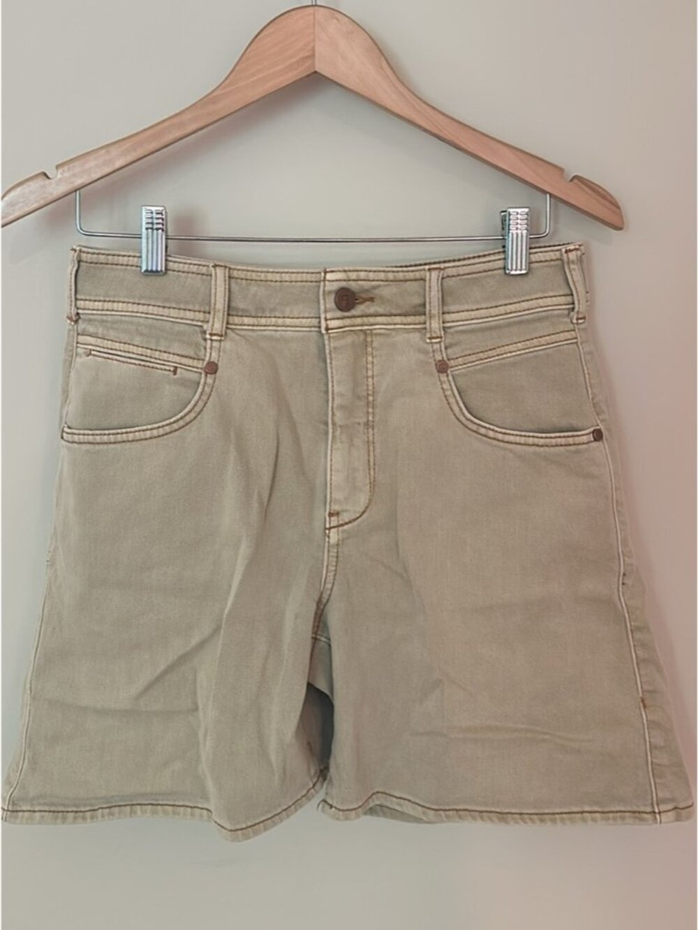 Pilcro Beige/Tan Boyfriend Denim Shorts